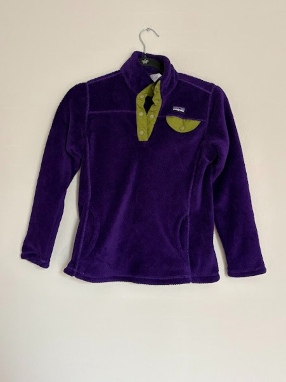 Patagonia Purple And Green Synchilla Size 12 Large